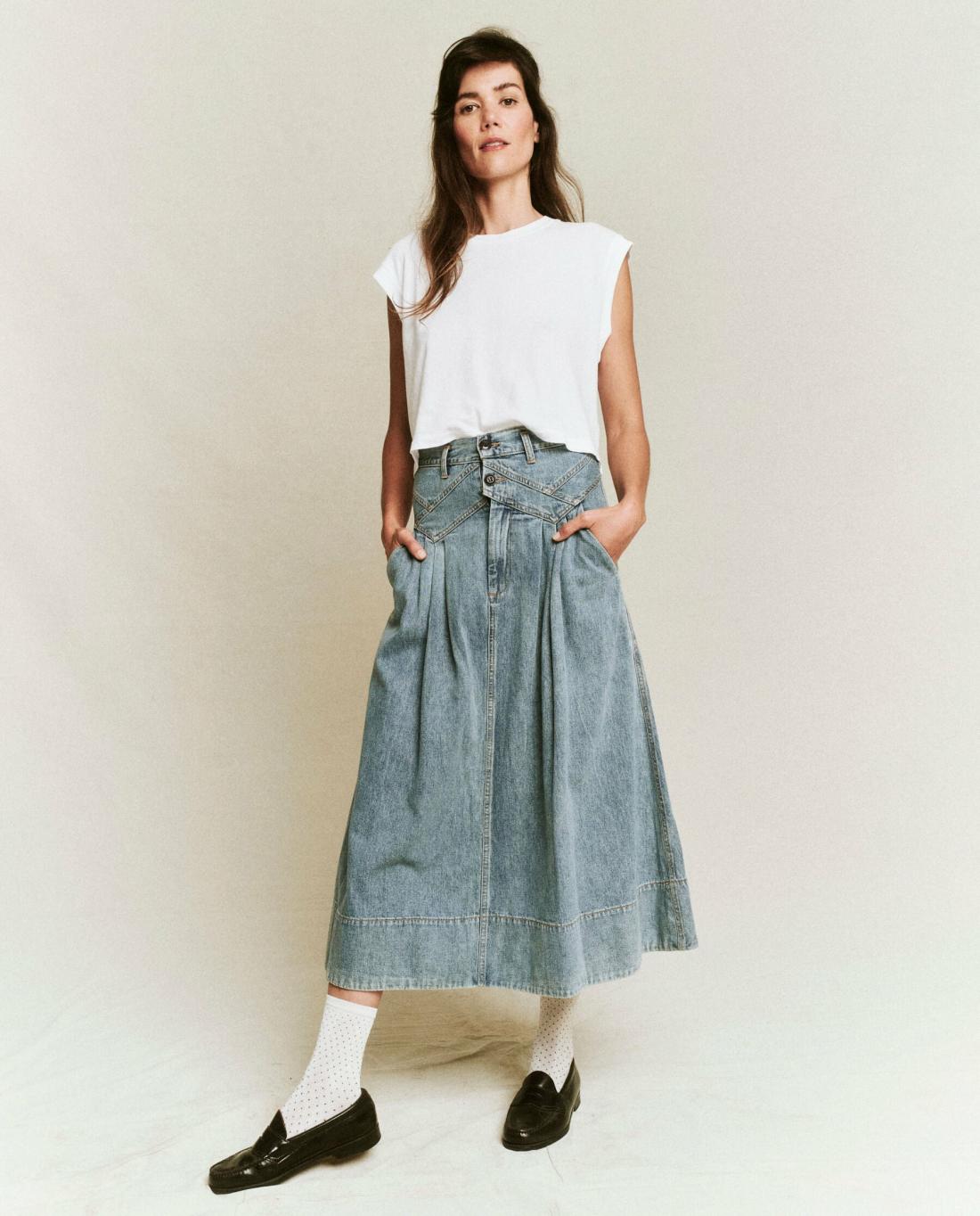 Denim | Women The Great. The Field Skirt. Misty Wash