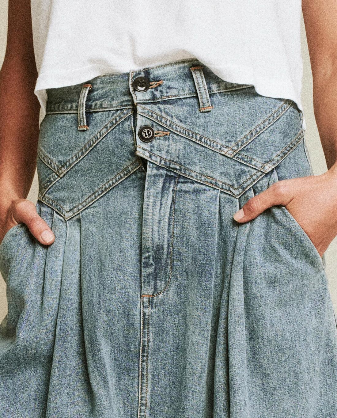Denim | Women The Great. The Field Skirt. Misty Wash