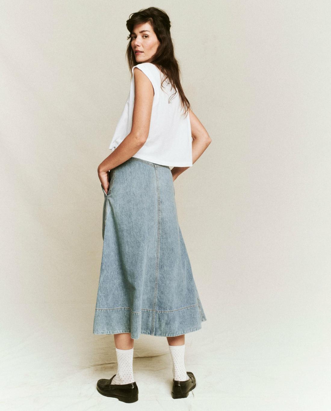Denim | Women The Great. The Field Skirt. Misty Wash