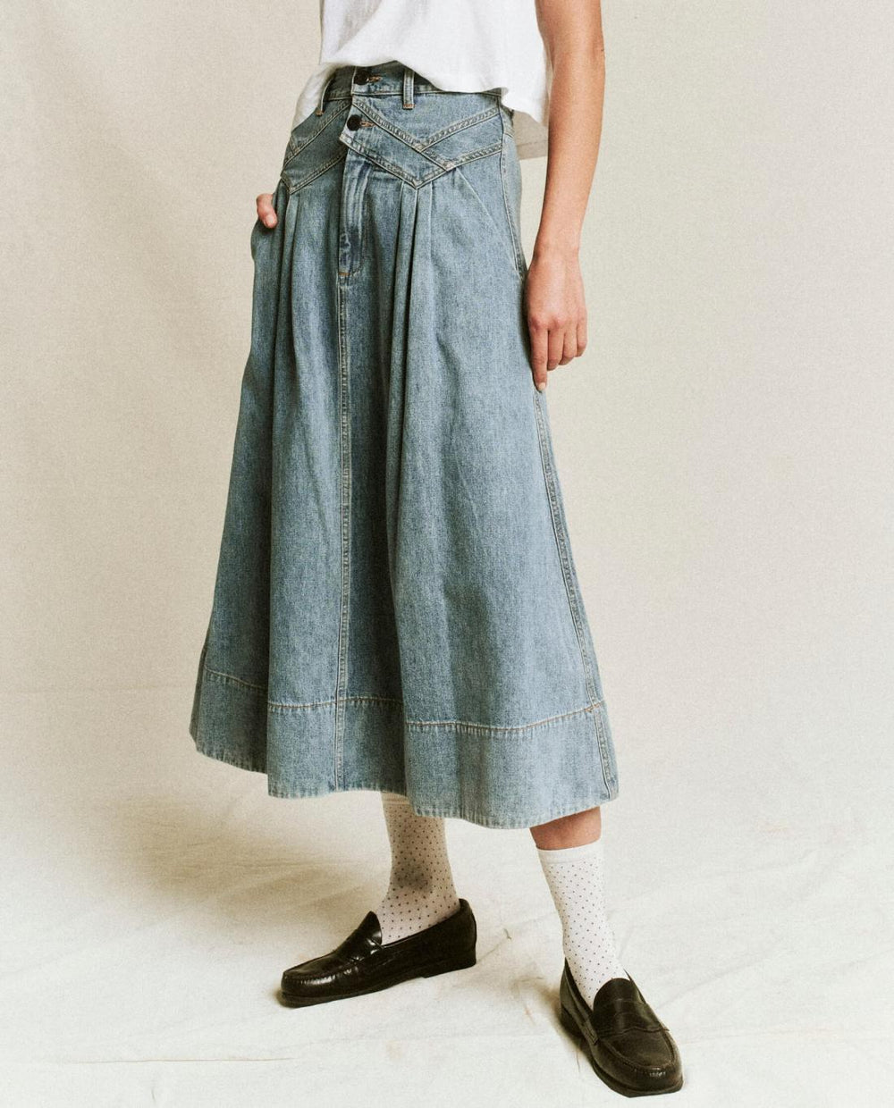 Denim | Women The Great. The Field Skirt. Misty Wash