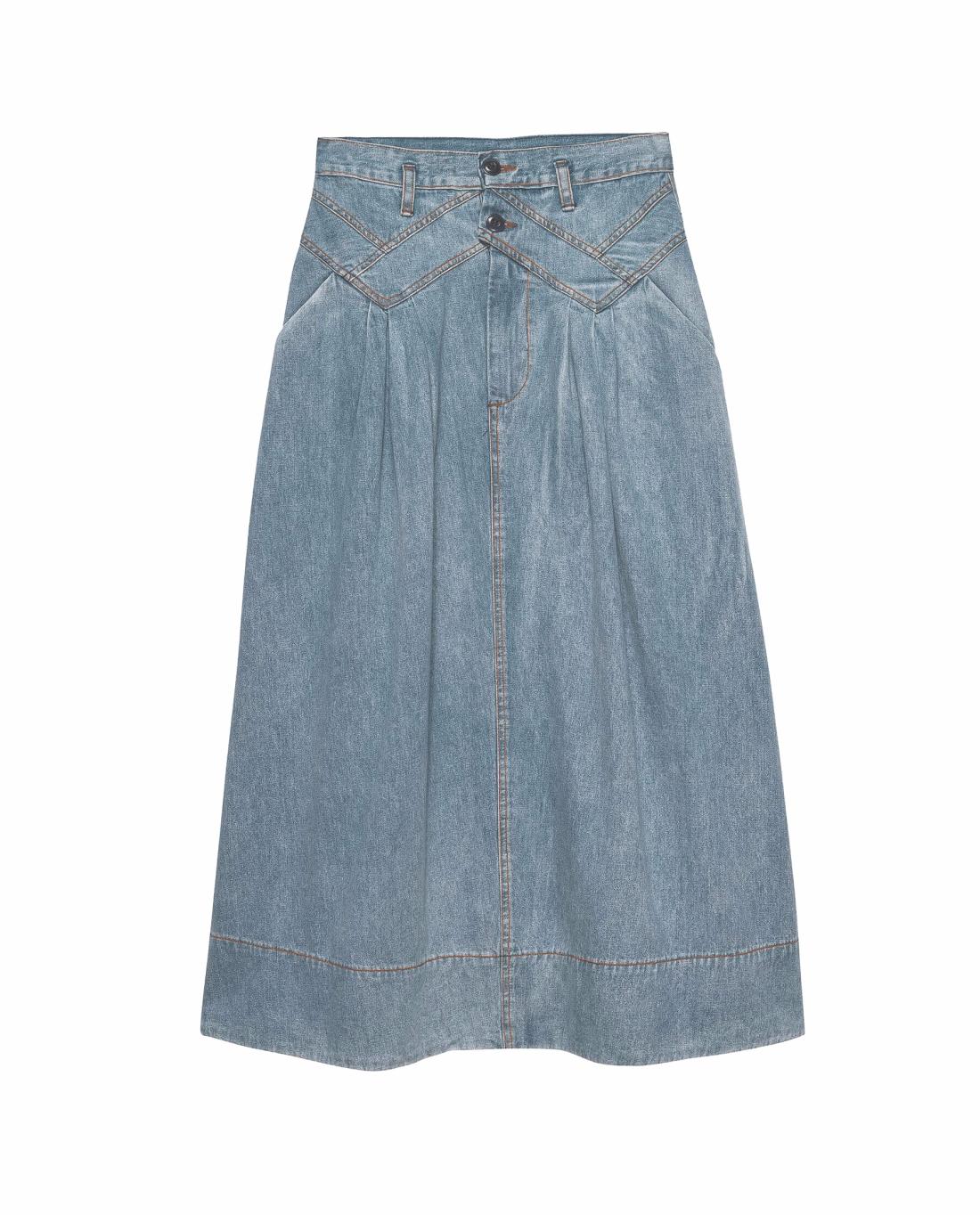 Denim | Women The Great. The Field Skirt. Misty Wash