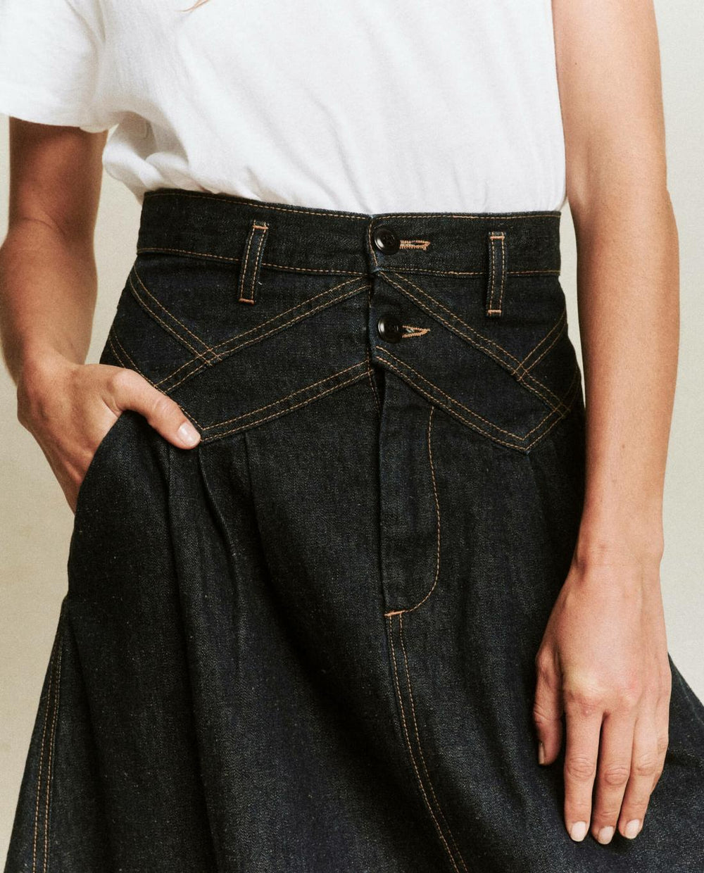 Denim | Women The Great. The Field Skirt. Rinse Wash