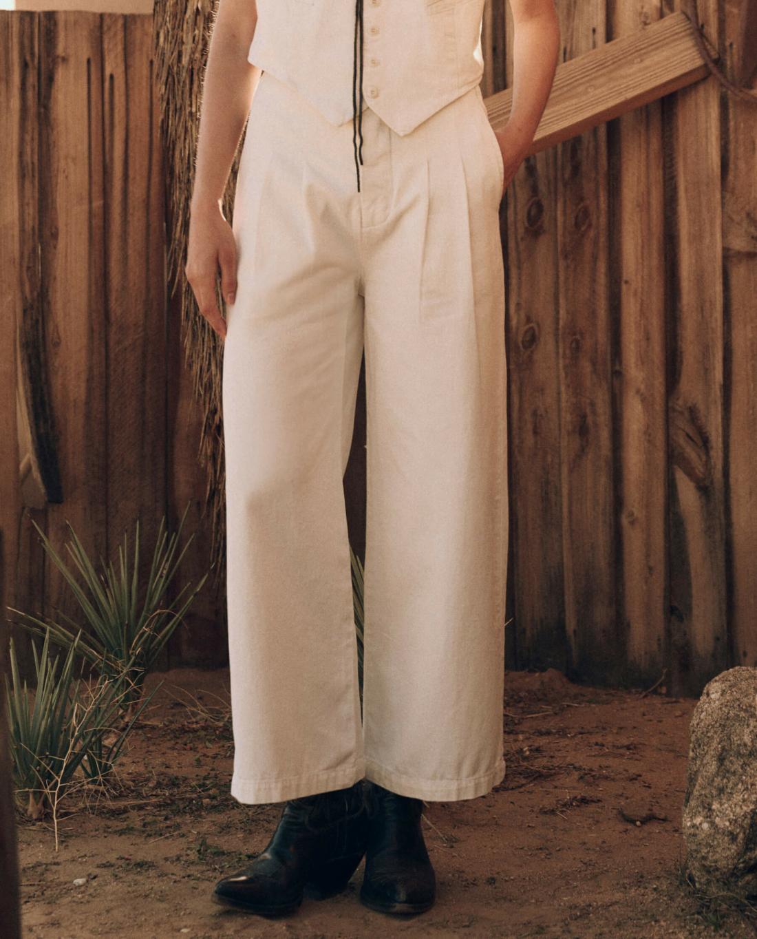 Denim | Women The Great. The Sculpted Trouser. Natural Hemp
