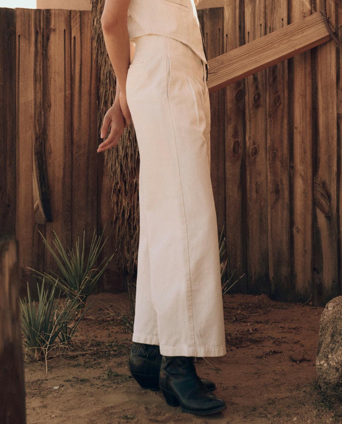 Denim | Women The Great. The Sculpted Trouser. Natural Hemp