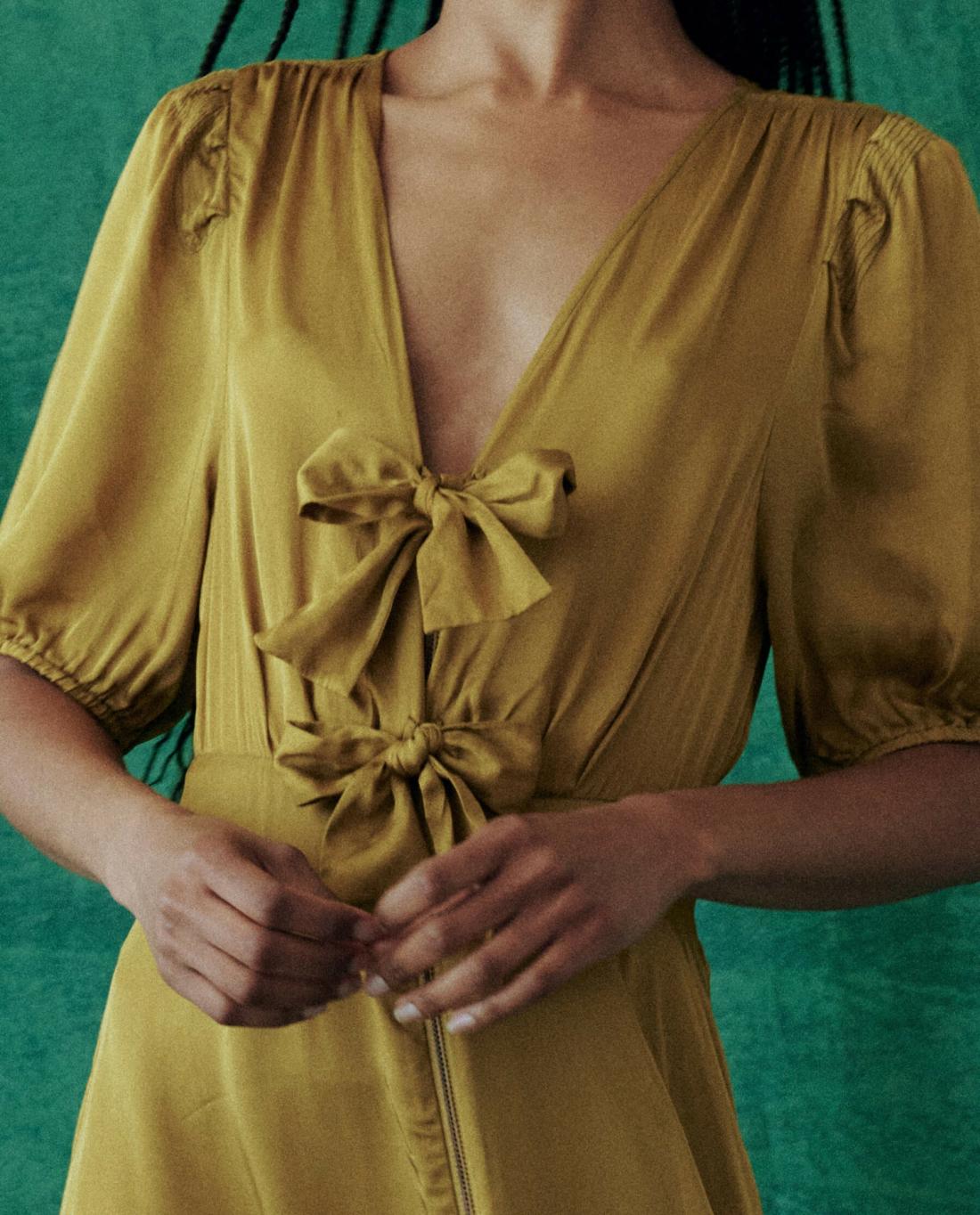 Dresses | Women The Great. The Gilded Dress. Gold Leaf