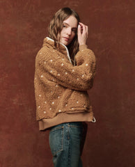Jackets &amp; Outerwear | Women The Great. The Blackbird Jacket. Teddy With Cream Floral Embroidery