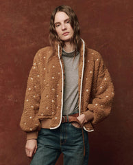 Jackets &amp; Outerwear | Women The Great. The Blackbird Jacket. Teddy With Cream Floral Embroidery