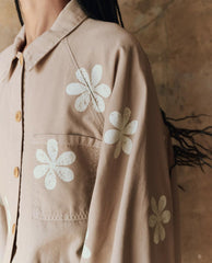 Jackets &amp; Outerwear | Women The Great. The Commodore Jacket With Daisy Stamp. Khaki With Daisy Stamp