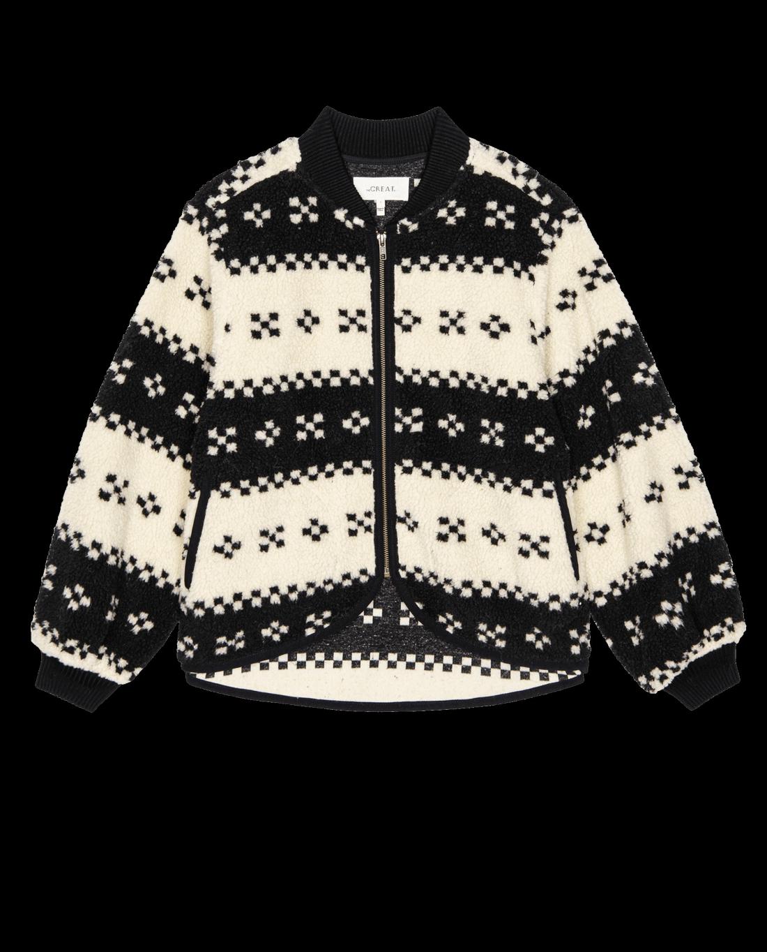 Jackets &amp; Outerwear | Women The Great. The Plush Bomber. Black Geo