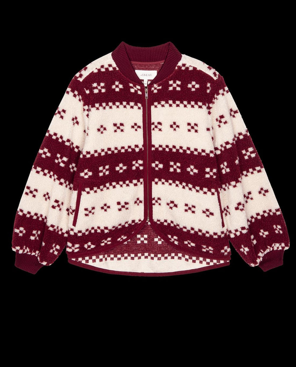 Jackets &amp; Outerwear | Women The Great. The Plush Bomber. Bordeaux Geo