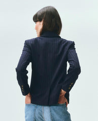 Jackets &amp; Outerwear | Women The Great. The Shrunken Blazer. Navy Pin Stripe