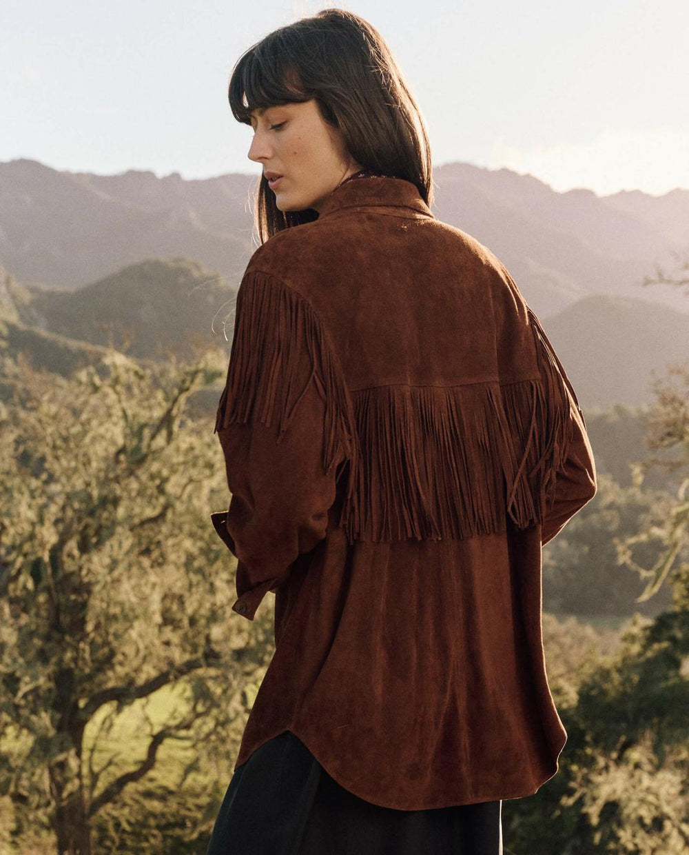 Jackets &amp; Outerwear | Women The Great. The Suede Fringe Shirt Jacket. Cognac