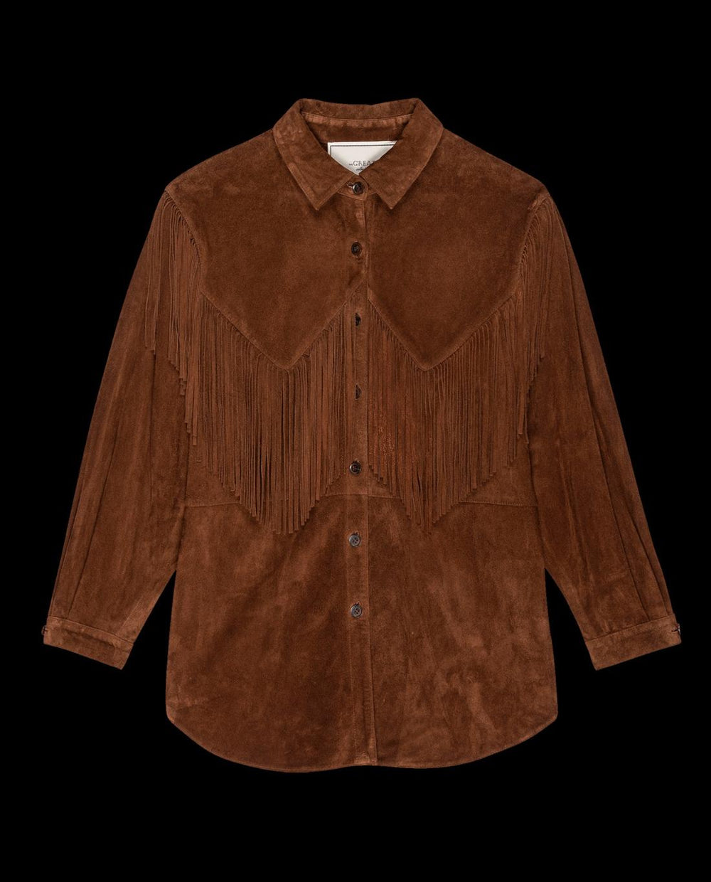 Jackets &amp; Outerwear | Women The Great. The Suede Fringe Shirt Jacket. Cognac