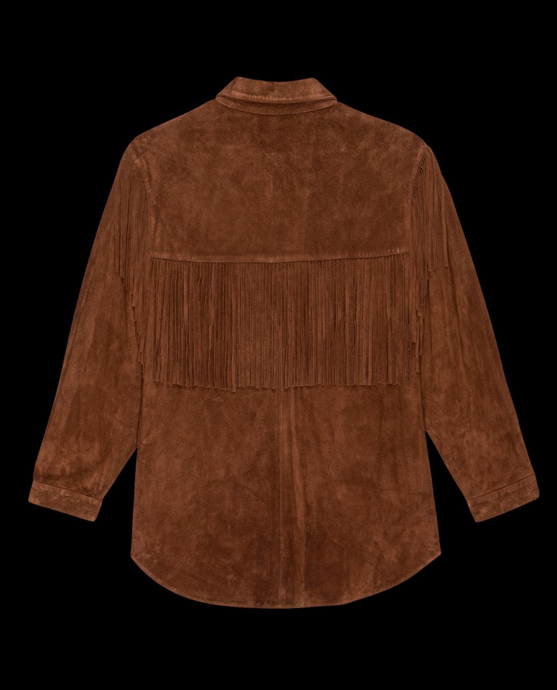 Jackets &amp; Outerwear | Women The Great. The Suede Fringe Shirt Jacket. Cognac