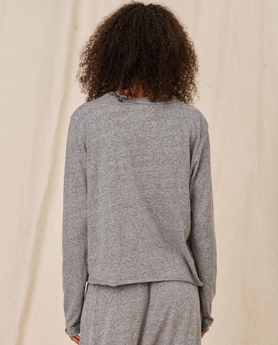 Long Sleeve Tees | Women The Great. The Long Sleeve Crop Tee. Heather Grey