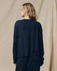 Long Sleeve Tees | Women The Great. The Long Sleeve Crop Tee. True Navy