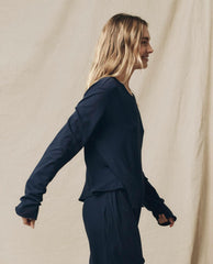 Long Sleeve Tees | Women The Great. The Long Sleeve Crop Tee. True Navy