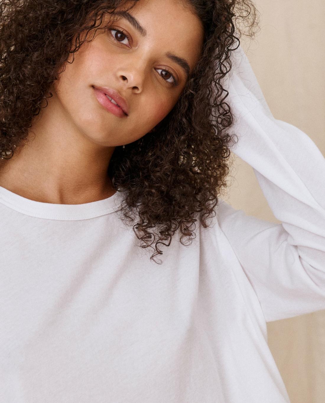 Long Sleeve Tees | Women The Great. The Long Sleeve Crop Tee. True White