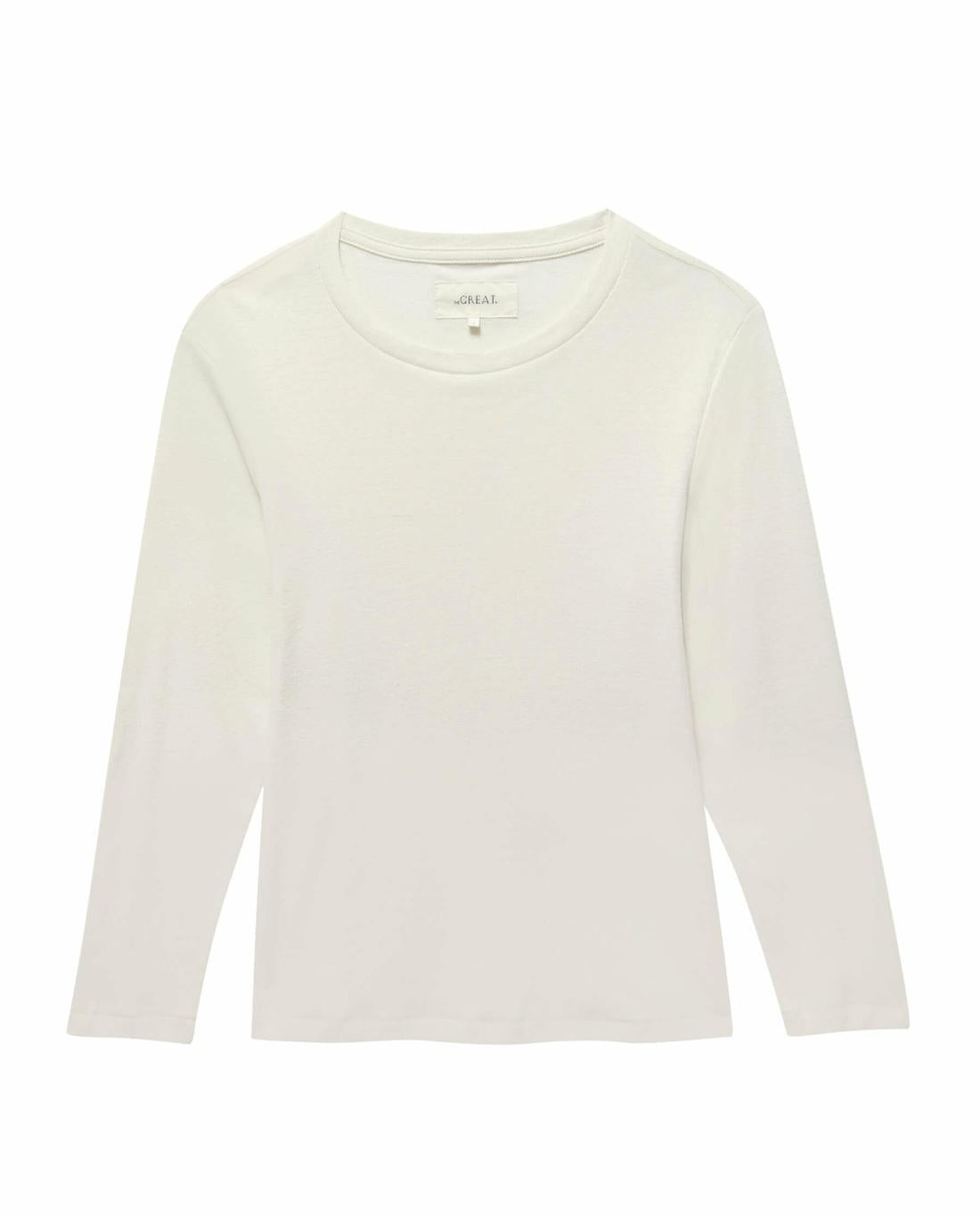 Long Sleeve Tees | Women The Great. The Long Sleeve Recycled Slim Crew. Natural