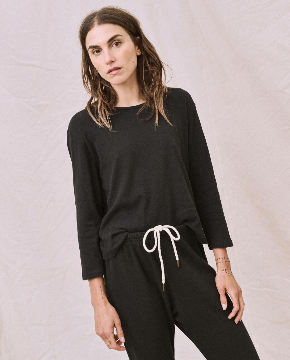 Long Sleeve Tees | Women The Great. The Long Sleeve Recycled Slim Crew. Night