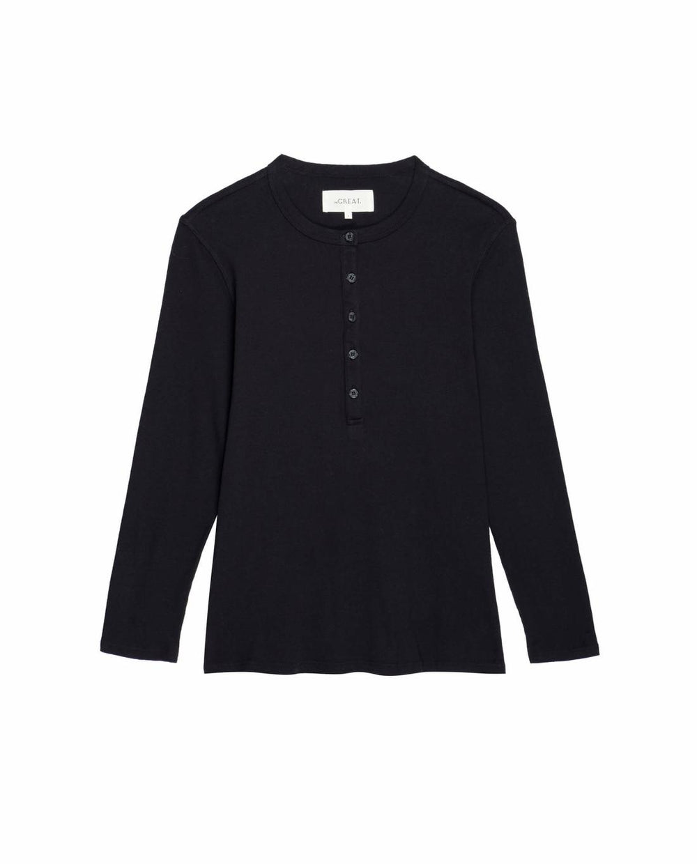 Long Sleeve Tees | Women The Great. The Recycled Rib Slim Henley. Night