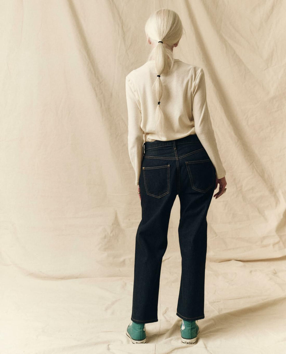 Long Sleeve Tees | Women The Great. The Recycled Rib Slim Henley. Snow