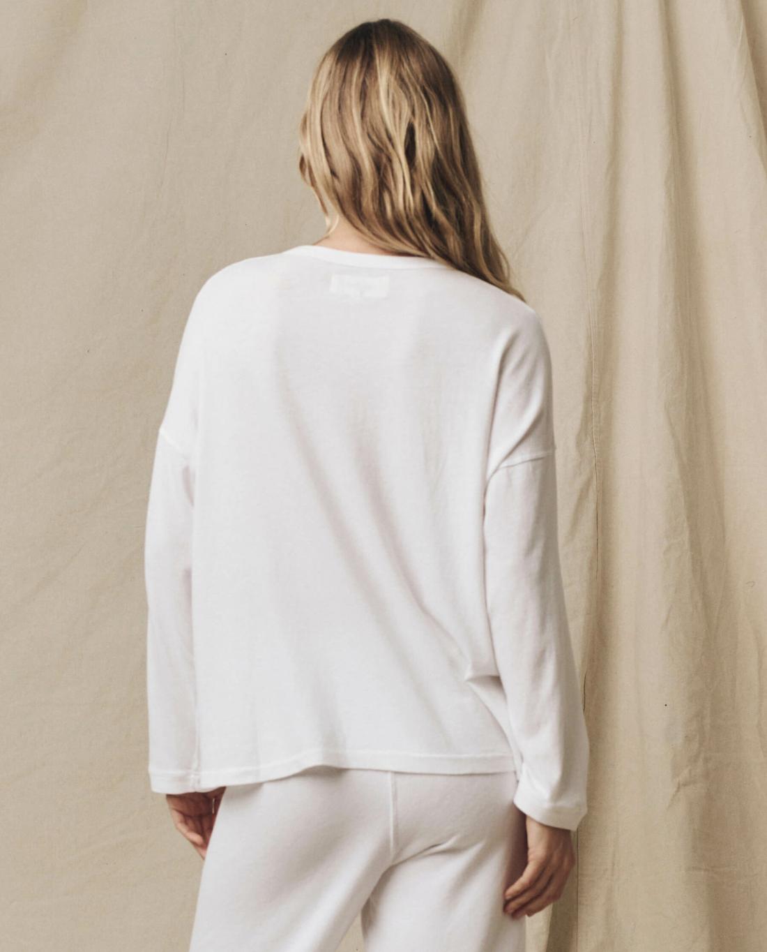 Long Sleeve Tees | Women The Great. The Shrunken Henley. True White