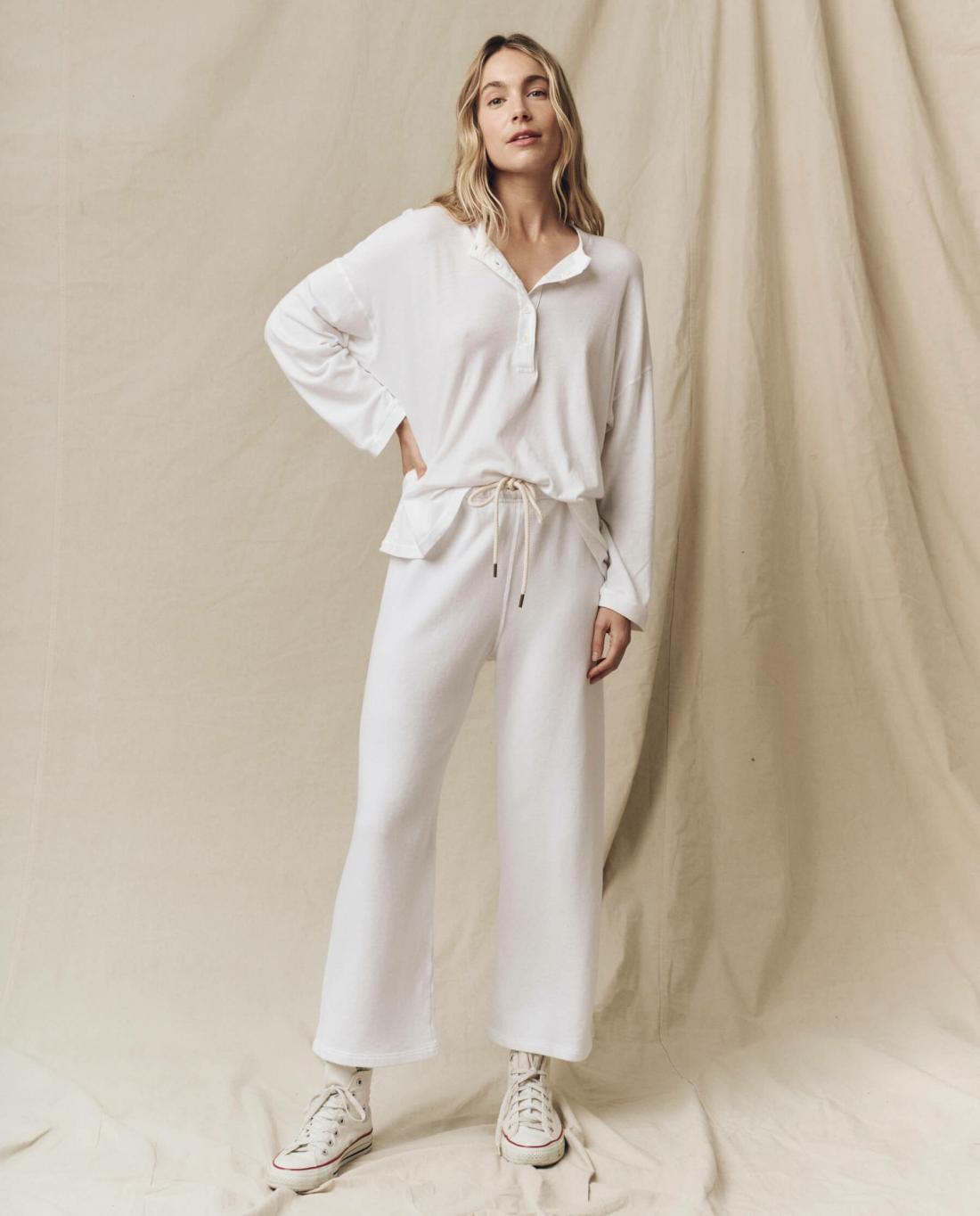 Long Sleeve Tees | Women The Great. The Shrunken Henley. True White