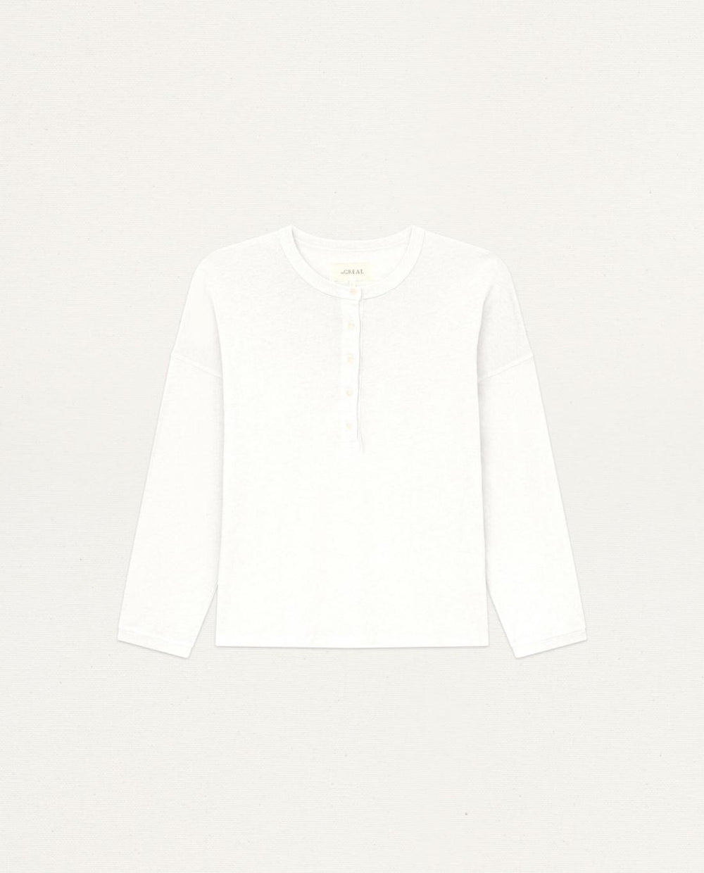 Long Sleeve Tees | Women The Great. The Shrunken Henley. True White