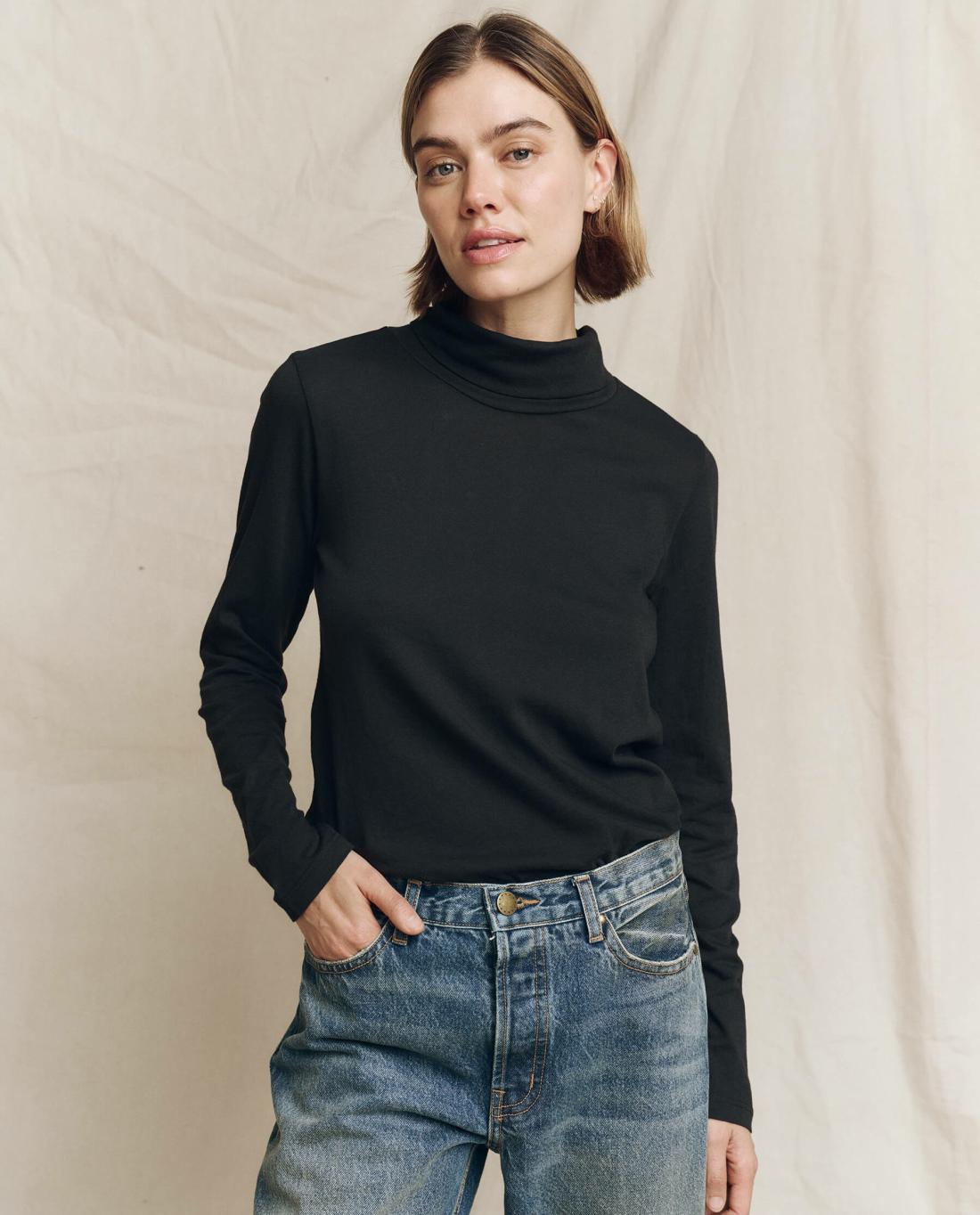 Long Sleeve Tees | Women The Great. The Turtleneck. Almost Black