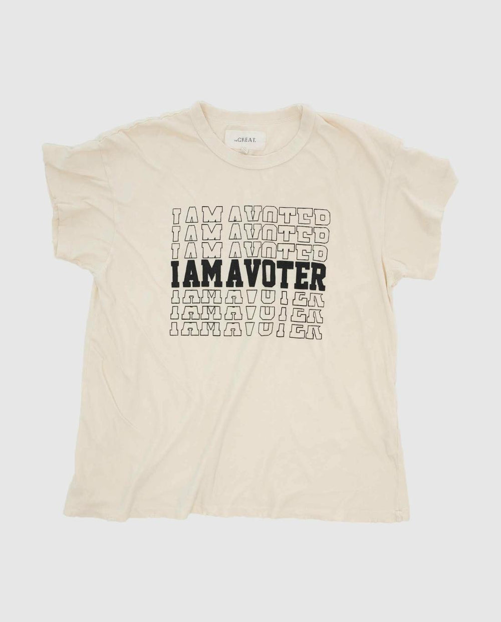 Novelty Tees &amp; Sweats | Women The Great. Limited Edition: The I Am A Voter Boxy Crew. Washed White