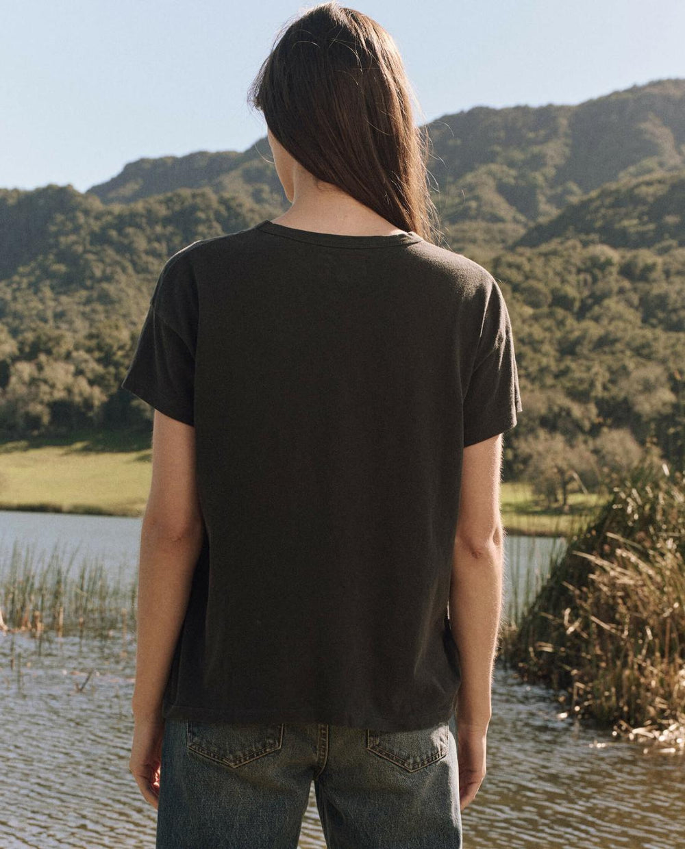 Novelty Tees &amp; Sweats | Women The Great. The Boxy Crew. Graphic Washed Black With Bear Graphic