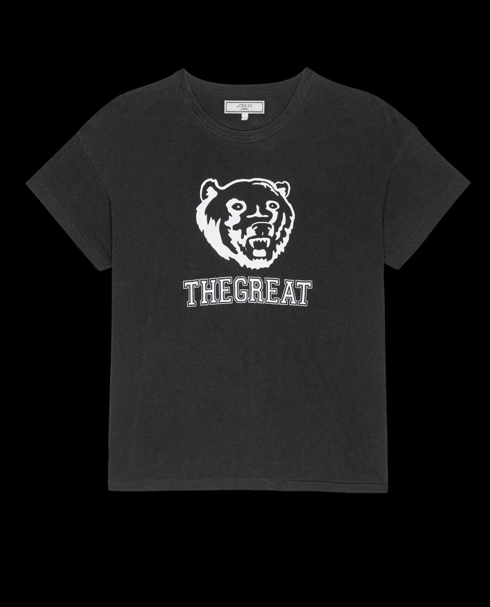 Novelty Tees &amp; Sweats | Women The Great. The Boxy Crew. Graphic Washed Black With Bear Graphic