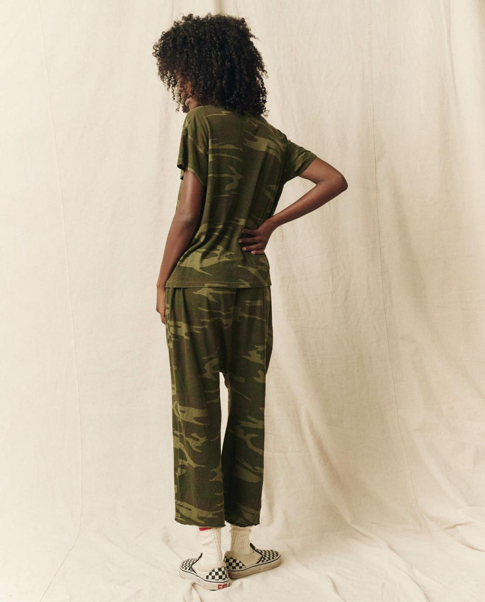 Novelty Tees &amp; Sweats | Women The Great. The Boxy Crew. Novelty Deep Woods Camo