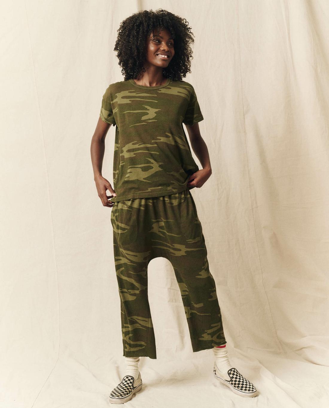Novelty Tees &amp; Sweats | Women The Great. The Boxy Crew. Novelty Deep Woods Camo