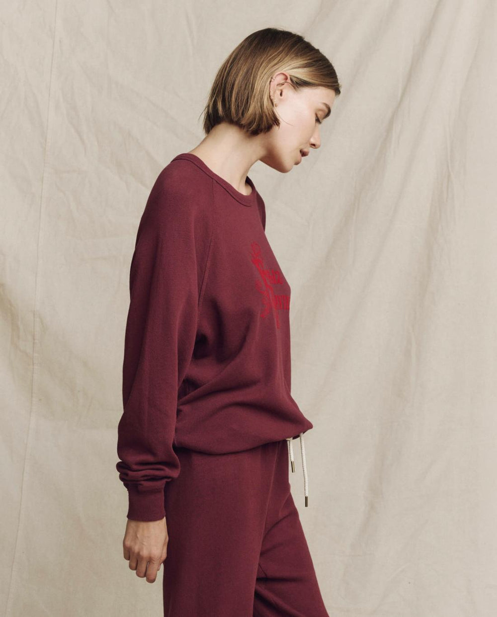 Novelty Tees &amp; Sweats | Women The Great. The College Sweatshirt. Graphic Mulled Wine With Feliz Navidad Grap