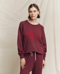 Novelty Tees &amp; Sweats | Women The Great. The College Sweatshirt. Graphic Mulled Wine With Feliz Navidad Grap