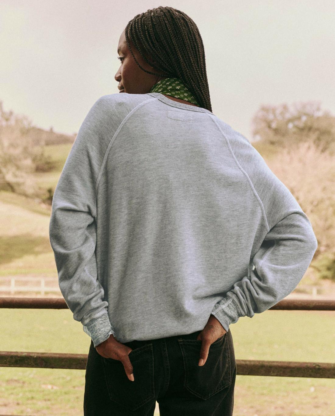 Novelty Tees &amp; Sweats | Women The Great. The College Sweatshirt. Graphic Soft Heather Grey With Rodeo Graphi