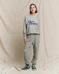 Novelty Tees &amp; Sweats | Women The Great. The College Sweatshirt. Graphic Varsity Grey With Hannukah Graphic