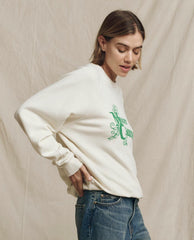 Novelty Tees &amp; Sweats | Women The Great. The College Sweatshirt. Graphic Washed White With Merry Christmas G