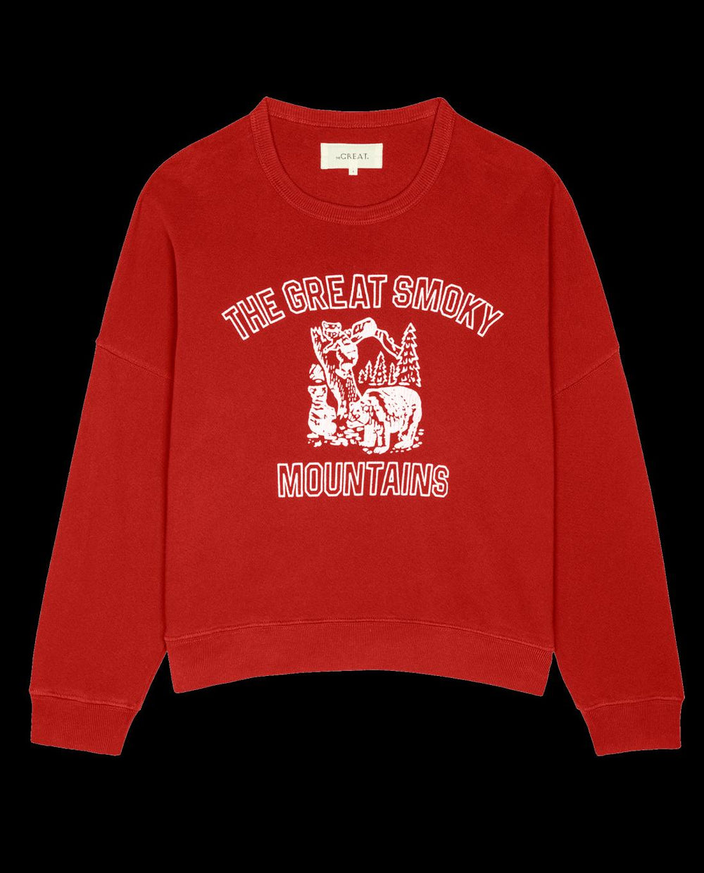 Novelty Tees &amp; Sweats | Women The Great. The Teammate Sweatshirt. Graphic Cherry With Great Smoky Mountains