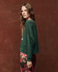 Novelty Tees &amp; Sweats | Women The Great. The Teammate Sweatshirt. Graphic Winter Pine With Great Smoky Mount