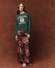 Novelty Tees &amp; Sweats | Women The Great. The Teammate Sweatshirt. Graphic Winter Pine With Great Smoky Mount