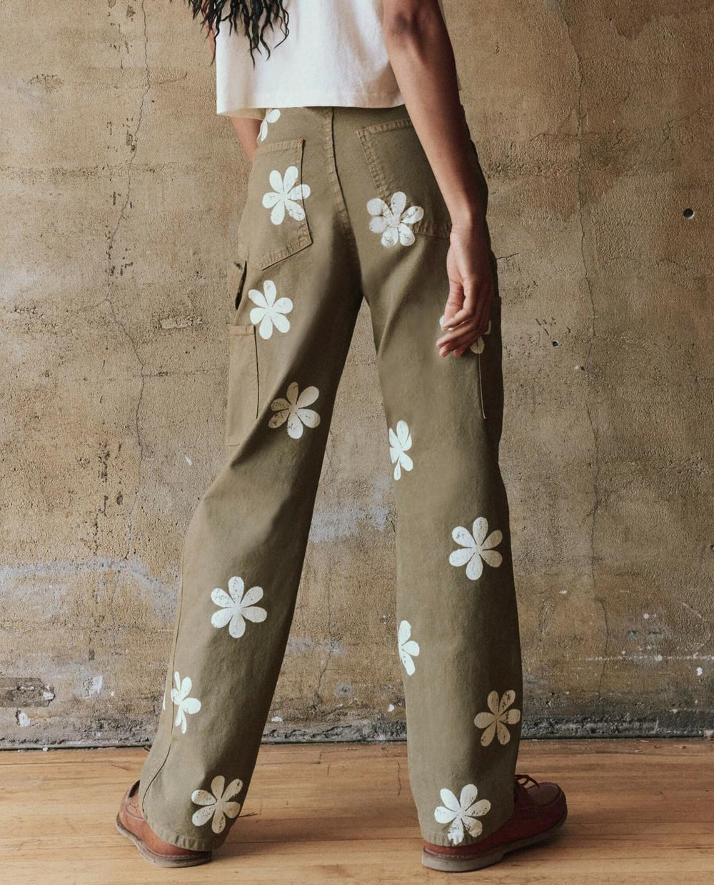 Pants | Women The Great. The Carpenter Pant With Daisy Stamp. Army