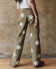 Pants | Women The Great. The Carpenter Pant With Daisy Stamp. Army