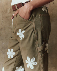 Pants | Women The Great. The Carpenter Pant With Daisy Stamp. Army