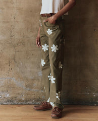 Pants | Women The Great. The Carpenter Pant With Daisy Stamp. Army