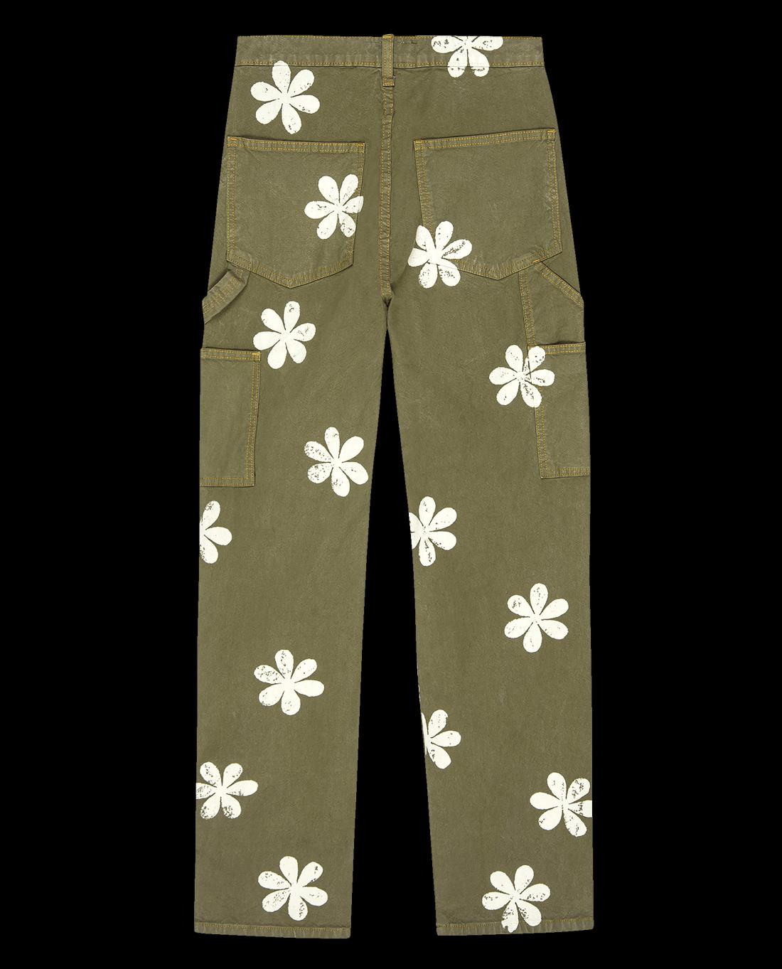 Pants | Women The Great. The Carpenter Pant With Daisy Stamp. Army