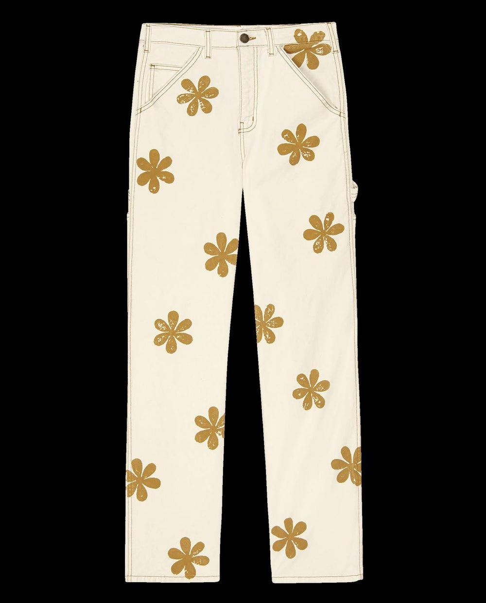 Pants | Women The Great. The Carpenter Pant With Daisy Stamp. Natural
