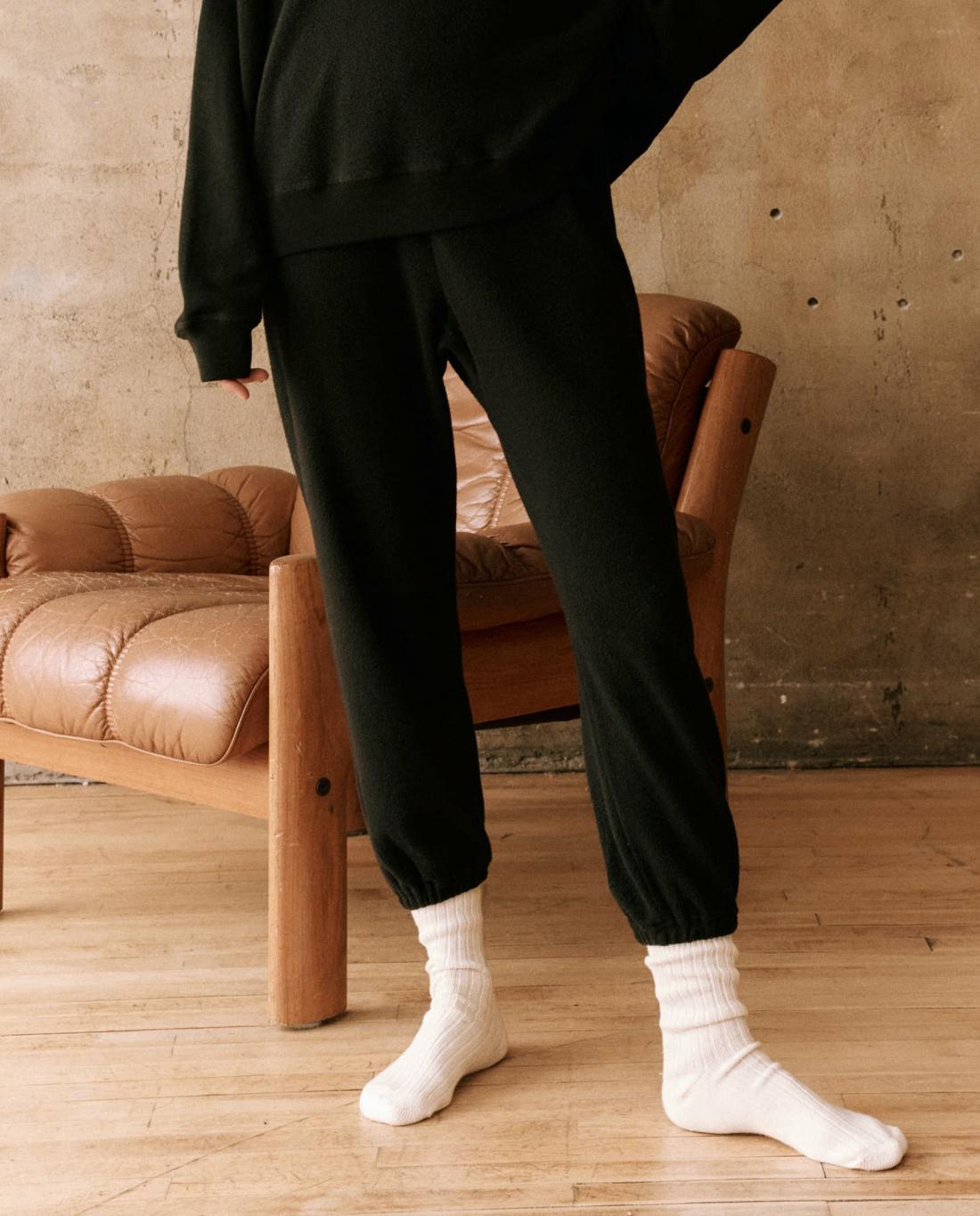 Pants | Women The Great. The Fleece Stadium Sweatpant. Almost Black
